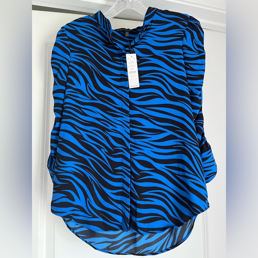 WHBM 3Q Sleeve Ruched Blouse